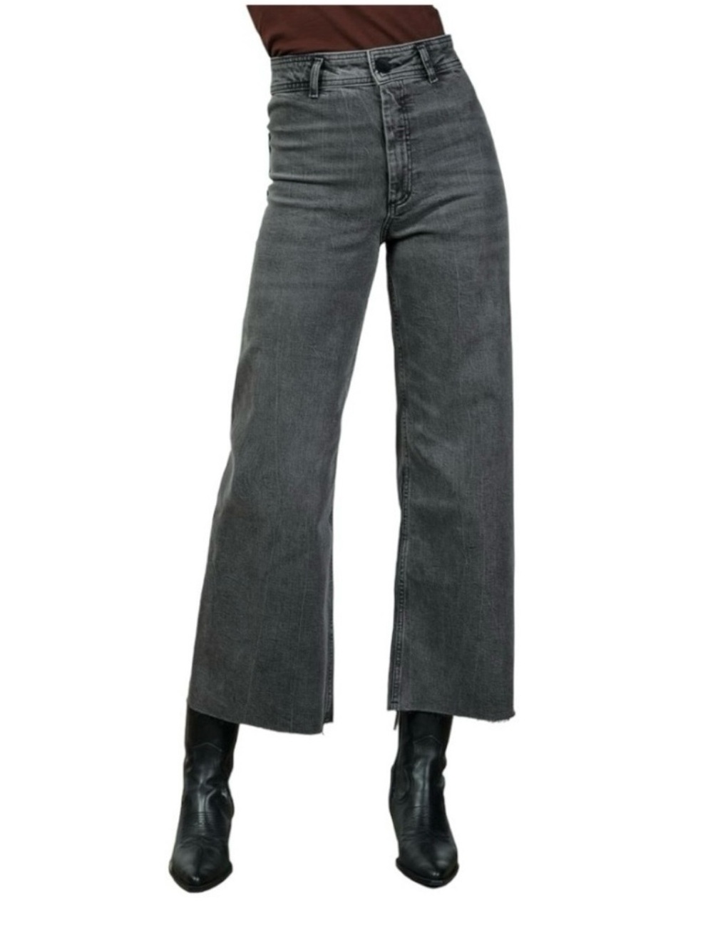 Zara  Gray Wide-Leg High-Rise Jeans Size 4